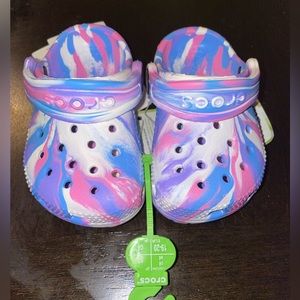 Purple Tie dye Marbled Kids Crocs size- C4